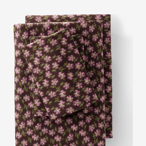Lands' End Comfy Super Soft Cotton Flannel Print Bed Sheet Set - Queen