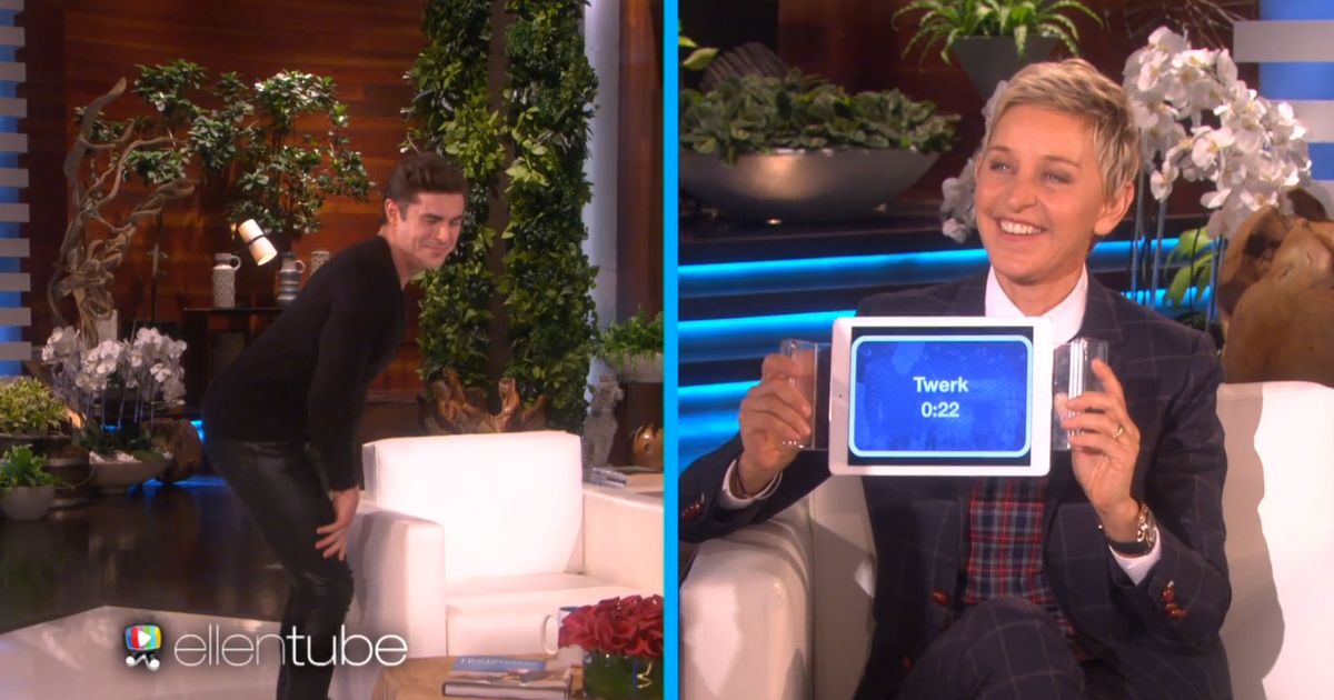 Zac Efron Twerks On Ellen In Leather Pants Audience Reacts Like Jesus