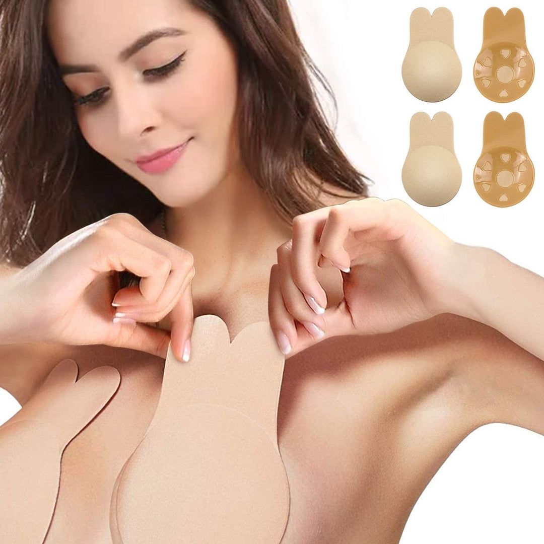 Women's & Girl's Strapless Push Up Wire Free Stick On Invisible