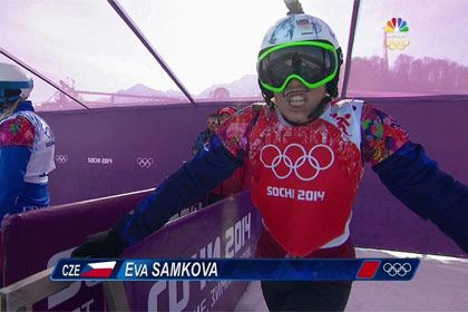 Why Olympic gold medalist Eva Samkova wears a mustache during