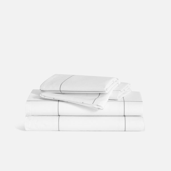 brooklinen luxe core sheet set checked 