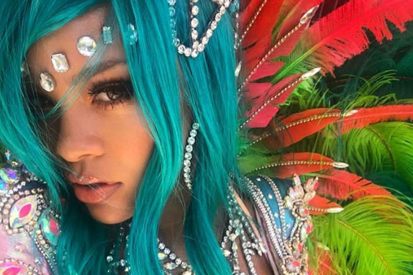 Rihanna Wore Feathers and Crystals to Crop Over Festival