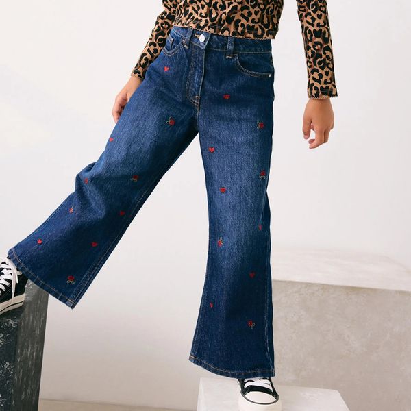 Next Kids' Embroidered Flare Jeans