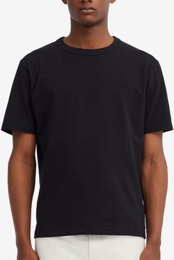 male black t shirt front and back