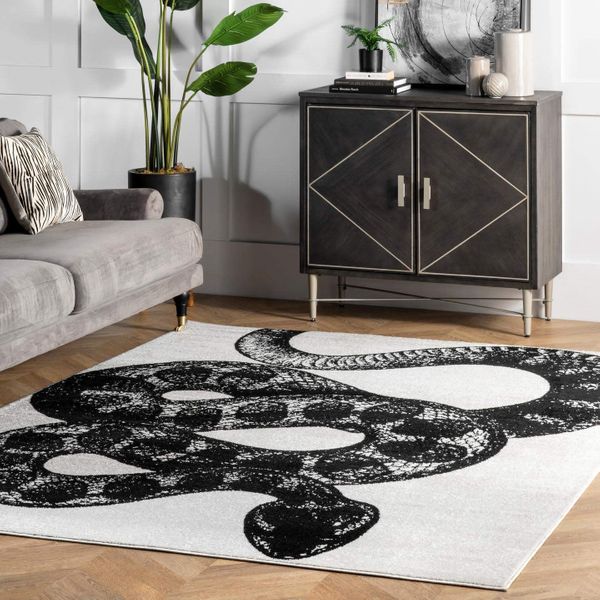 nuLOOM Thomas Paul Serpent Area Rug, 5’ x 8’, Black & White