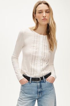J.Crew Feather Jersey Lace Cardigan Top