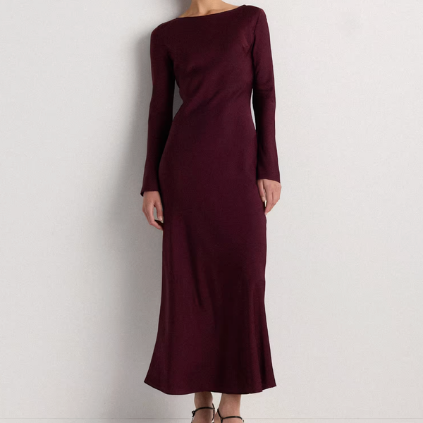 Quince Washable Stretch Silk Long Sleeve Maxi Dress
