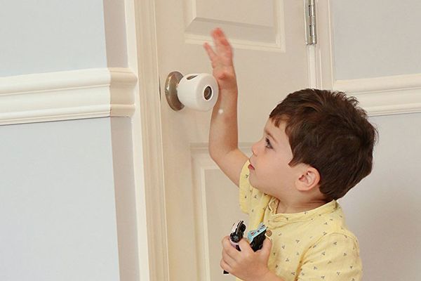 Boon Earthie White Children Baby Safety Lock Door Knob Handles Cover Child Proof Safe Kids Toddler Guard Protect Doorknob Spin Babyproof for Bedroom Room Toilet Restroom Bathroom Home Kitchen 3pcs 