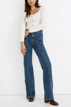 Madewell 11-Inch High-Rise Flare Jeans in Marcy Wash: Seamed Edition