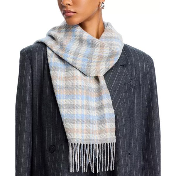 C by Bloomingdale's Cashmere Tweed Plaid Scarf