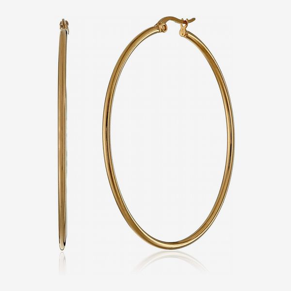 Amazon Essentials Plated Stainless Steel Hoop Earrings