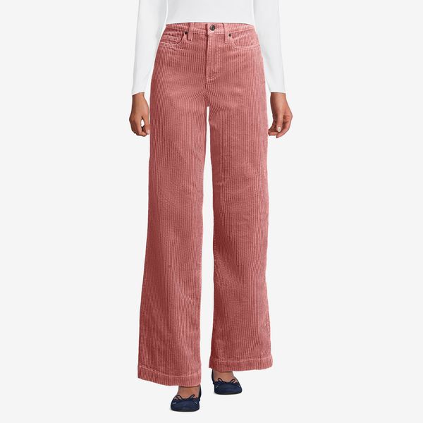 Lands’ End Women’s High Rise Wide Leg Corduroy Pants