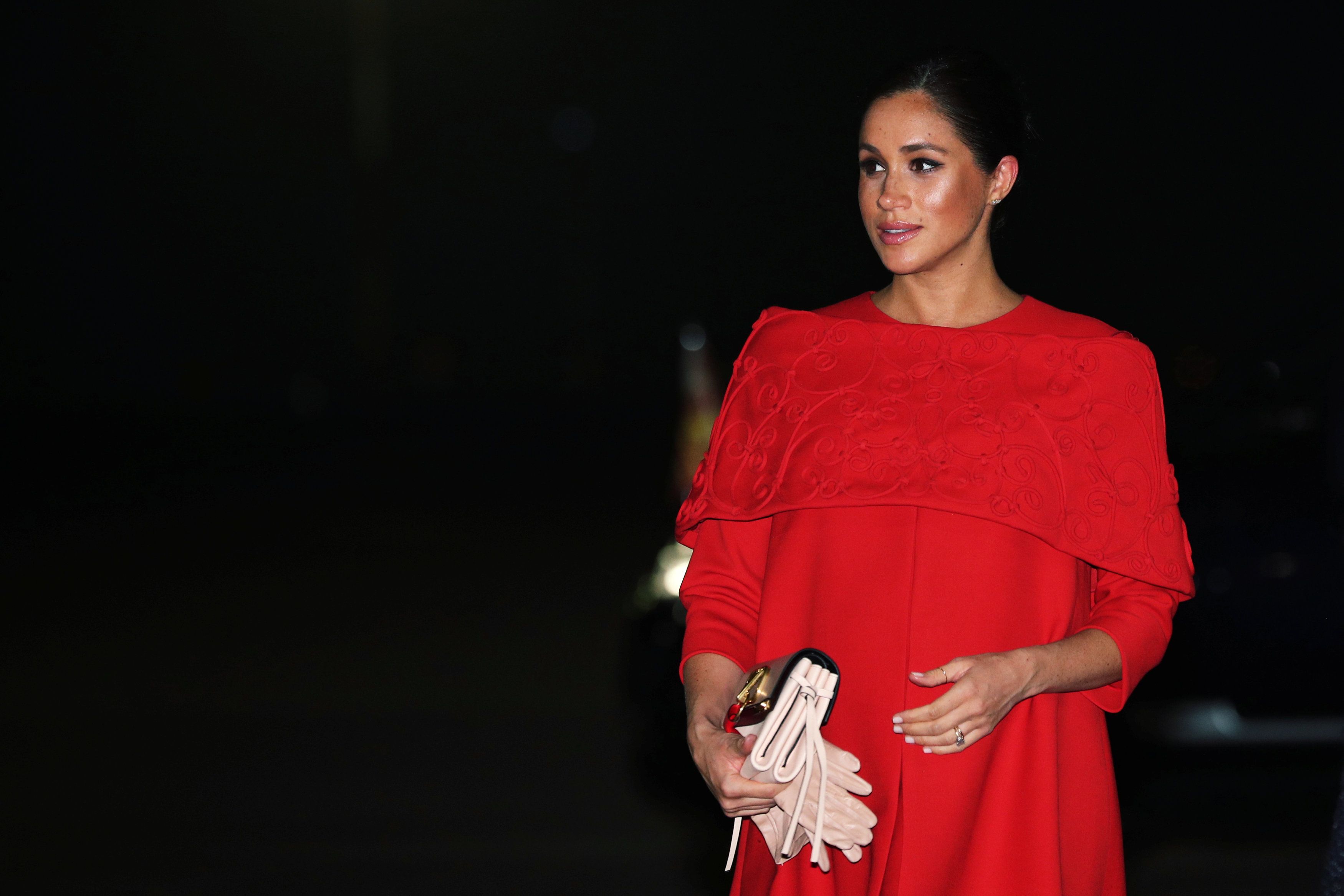Meghan Markle Looks Chic in Red Valentino in Morocco