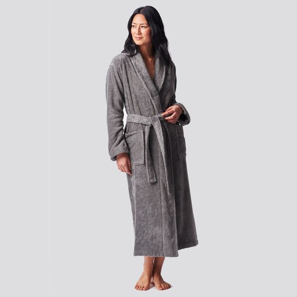Womens Bathrobe Fleece Plush Soft Ladies Long Robes Housecoats Sleepwear Gray 2X