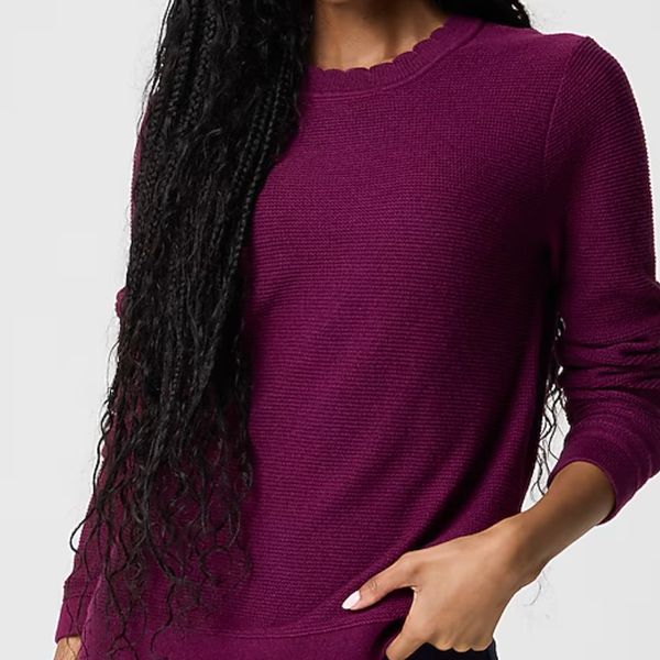 J.Crew Factory Scalloped Crewneck Sweater