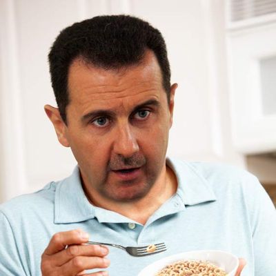 Senior man eating cereal