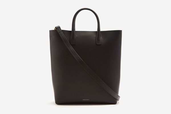 Mansur Gavriel Red-Lined North South Leather Tote Bag