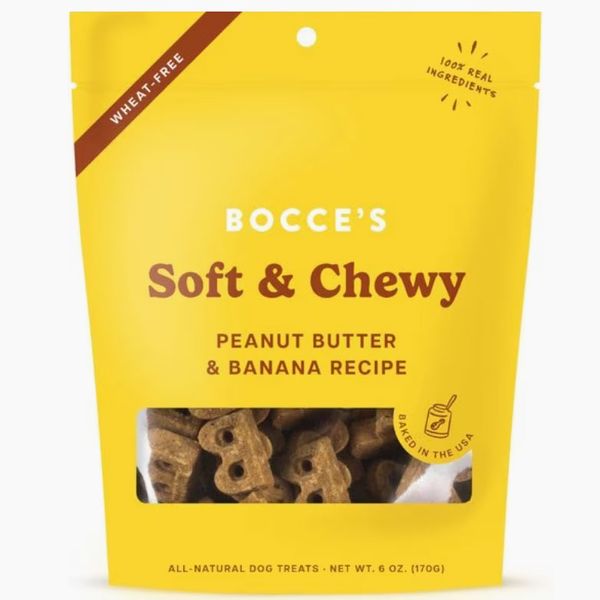 Bocce's Bakery Soft & Chewy Peanut Butter & Banana Recipe Dog Treats