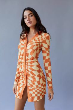 UO NGOrder Warped Pattern Mini Dress
