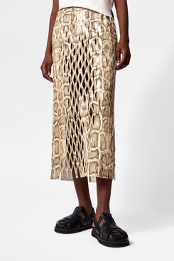 Tod's Midi-skirt in Reptile Print Leather