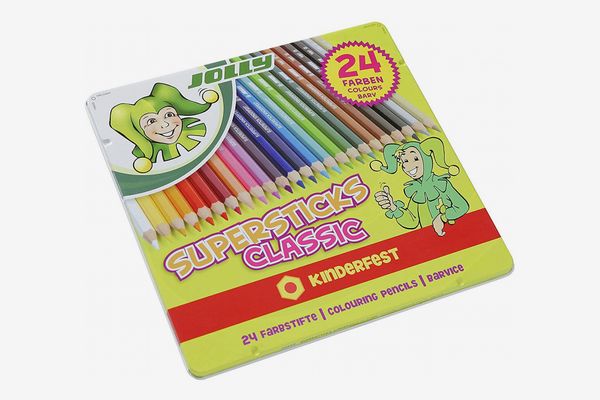 Jolly Supersticks Colored Pencils with Tin Carrying Case, Set of 24