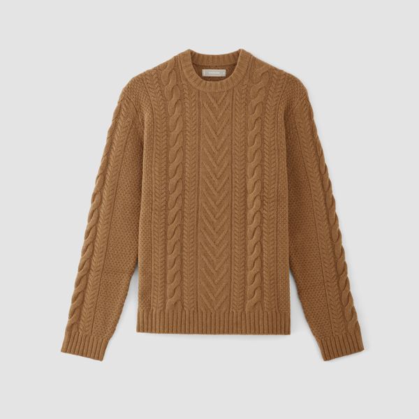 Everlane Felted Merino Cable-Knit Crew