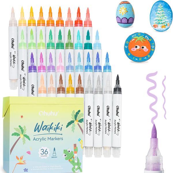 Ohuhu Acrylic Paint Markers, 36-Color Set