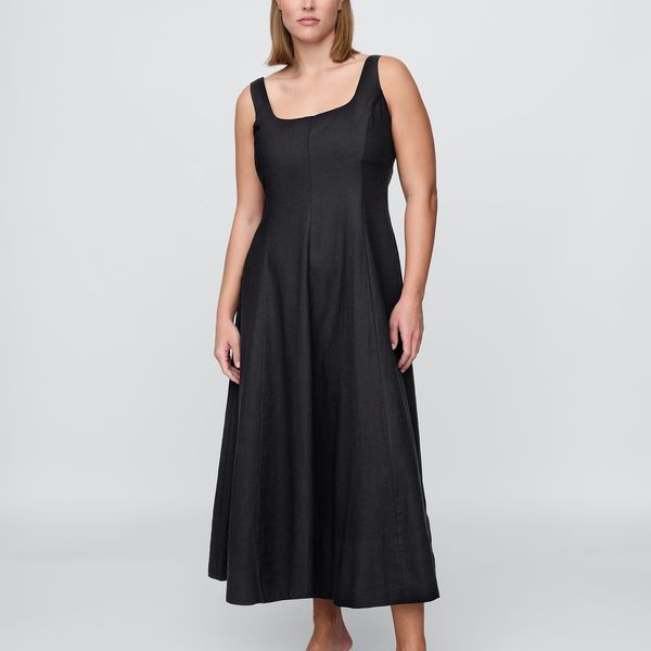 Gap Linen-Blend Square-Neck Maxi Dress