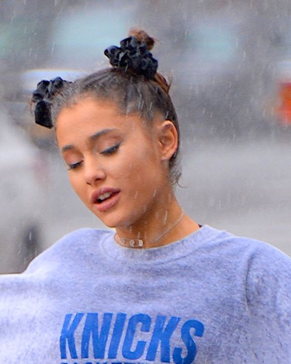 Ariana Grande Wears Space Buns And Nasa Sweatshirt To Brunch