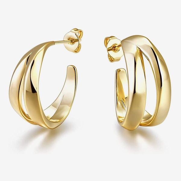 VALLE Hoop Earrings for Women Gold Plated