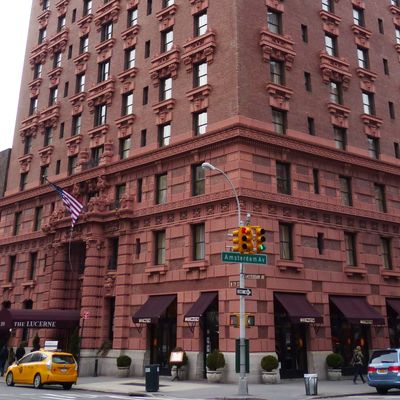 The Lucerne Hotel, a terra cotta building on the corner of Amsterdam Avenue and West 79th Street on Manhattan’s Upper West Side. Homeless NYC residents have been housed in the hotel as part of the city’s coronavirus response.