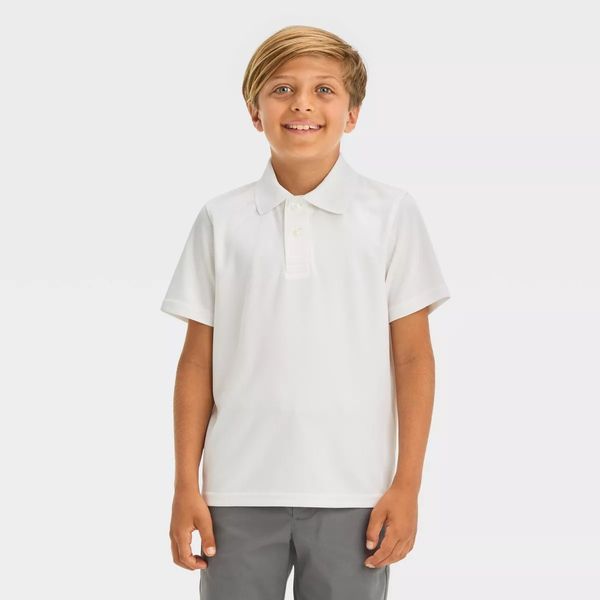 Cat & Jack Boys' Short Sleeve Performance Uniform Polo Shirt