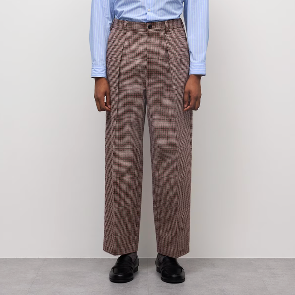 GU Checked Pleated Tapered Pants | CL