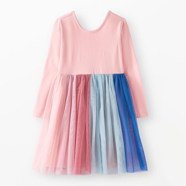 Hanna Andersson Long Sleeve Tulle Rainbow Dress