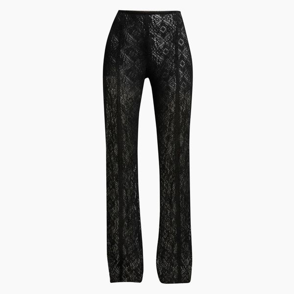 Ganni Lace Flared Pull-On Pants