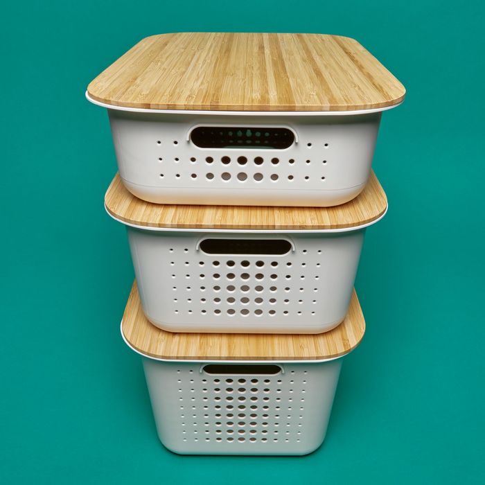 White Mesh Food Storage & Lid Organizers