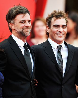 Director Paul Thomas Anderson (L) and Joaquin Phoenix attends 