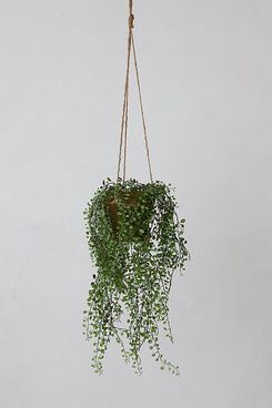 Anthropologie Faux Potted Hanging Plant
