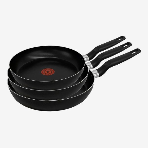 T-fal Pure Cook Nonstick Aluminum 3-Piece Fry Pan Set in Black