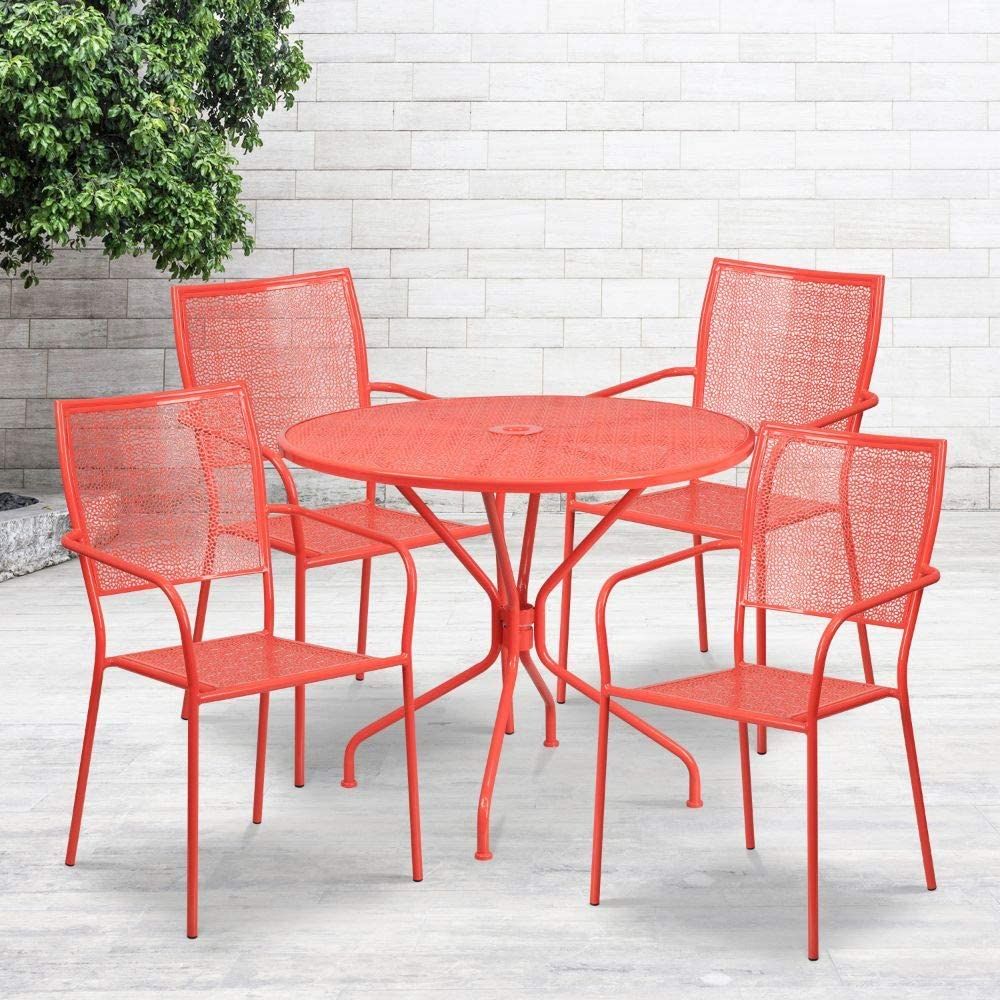 Amazon.com: Nuu Garden 3 Piece Patio Bistro Sets Cast Aluminum Bistro Table  Set Outdoor Patio Furniture with Umbrella Hole for Patio Balcony, Black :  Patio, Lawn & Garden