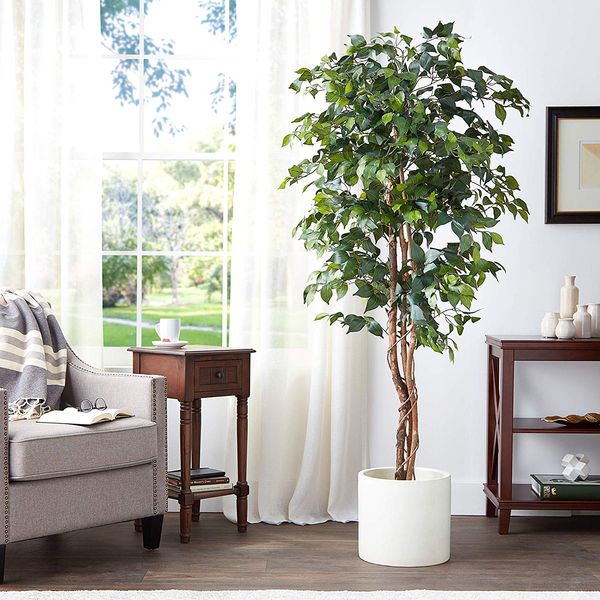 Artificial Plant Pot Home Office Ornament Decors Green 3-Ft Ficus Silk Tree 
