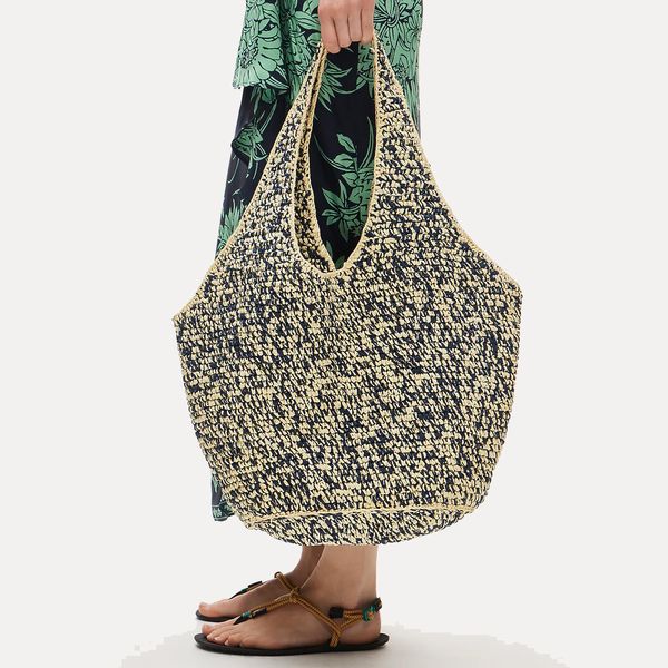 J.Crew Large Handwoven Tote in Marled Straw
