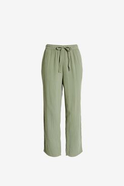 Caslon Textured Cotton Pull-On Pants