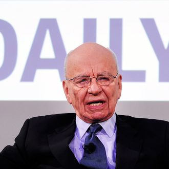 News Corp Chairman and CEO Rupert Murdoch speaks during the press conference announcing the launch of 