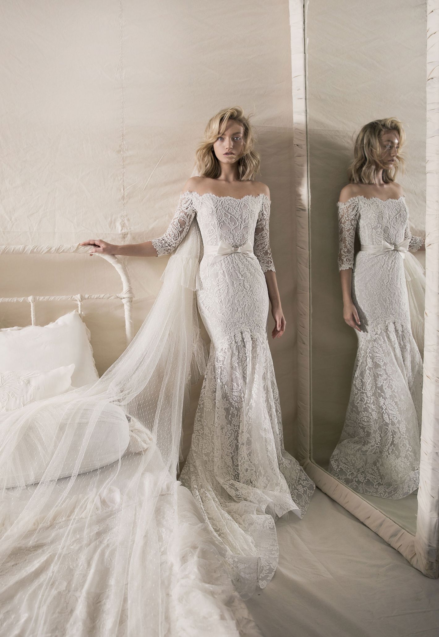 Mermaid Winter Wedding Dresses with Lace Long Sleeves – loveangeldress