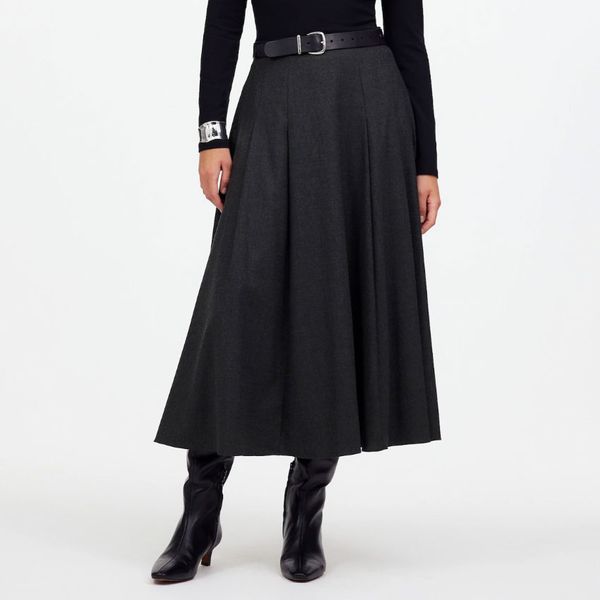 Madewell Flannel Pleated Maxi Skirt