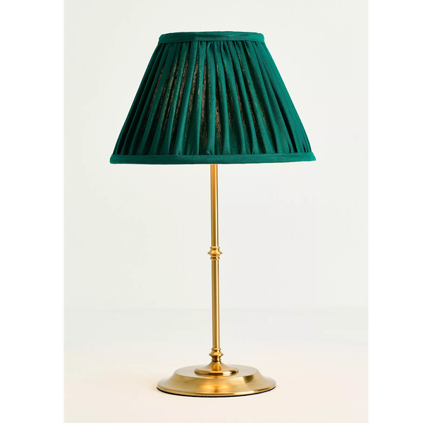 Pooky Reed Cordless Portable Metal Ruched Shade Table Lamp