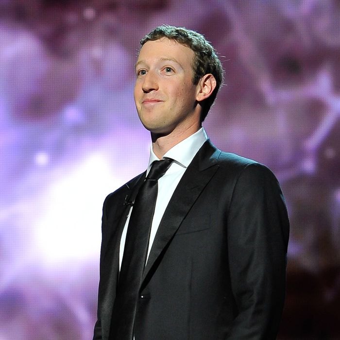Mark Zuckerberg is a presenter at the 2014 Breakthrough Prizes Awarded in Fundamental Physics and Life Sciences Ceremony at NASA Ames Research Center on December 12, 2013 in Mountain View, California.