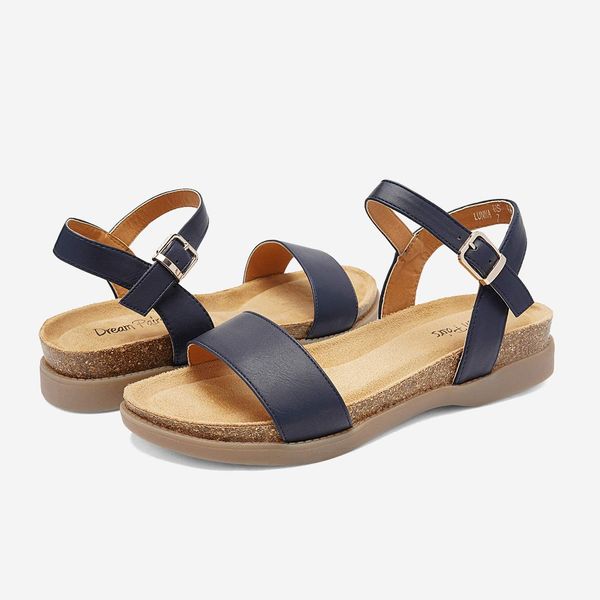 DREAM PAIRS Women’s One Band Ankle Strap Soft Flat Sandals