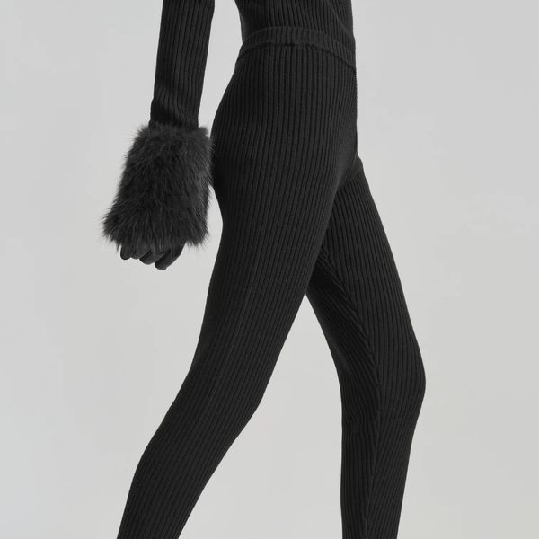 The Frankie Shop Piuma Knit Stirrup Leggings